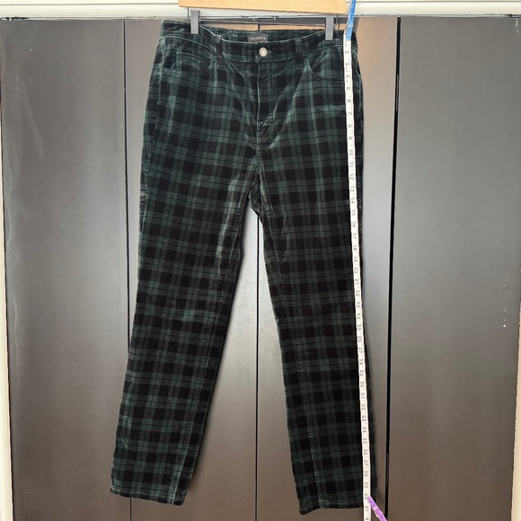 Talbots | Straight Leg Velveteen Pants - Black Watch Tartan - Picture 6 of 11